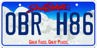 SD license plate 0BRH86