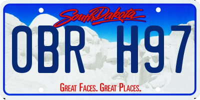 SD license plate 0BRH97