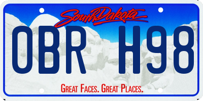SD license plate 0BRH98