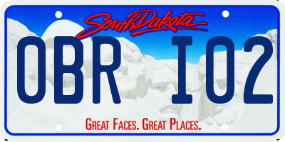 SD license plate 0BRI02