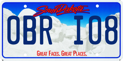 SD license plate 0BRI08