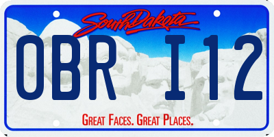 SD license plate 0BRI12