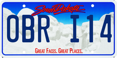 SD license plate 0BRI14