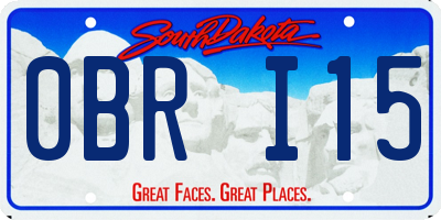 SD license plate 0BRI15