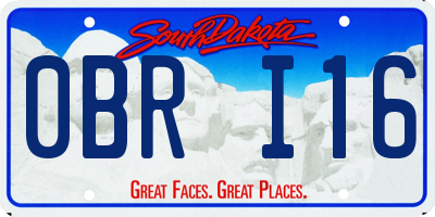 SD license plate 0BRI16