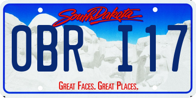 SD license plate 0BRI17