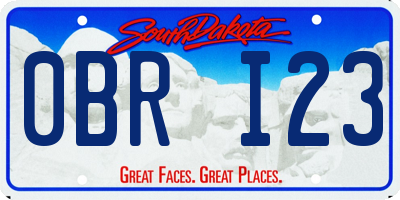SD license plate 0BRI23