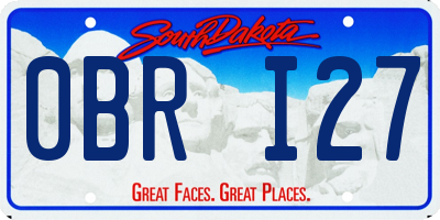 SD license plate 0BRI27
