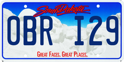 SD license plate 0BRI29