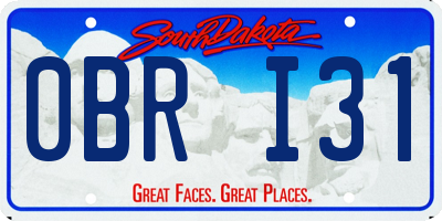 SD license plate 0BRI31