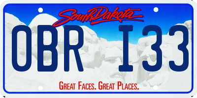 SD license plate 0BRI33