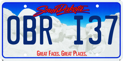 SD license plate 0BRI37