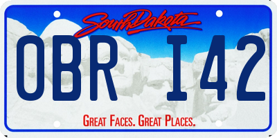 SD license plate 0BRI42