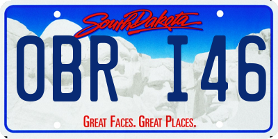 SD license plate 0BRI46