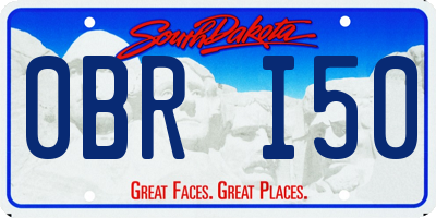 SD license plate 0BRI50