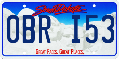 SD license plate 0BRI53