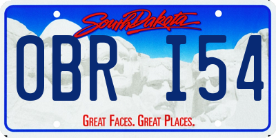 SD license plate 0BRI54