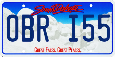 SD license plate 0BRI55