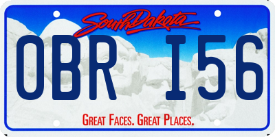 SD license plate 0BRI56