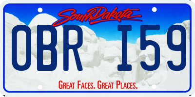SD license plate 0BRI59