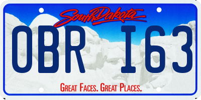 SD license plate 0BRI63