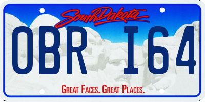 SD license plate 0BRI64