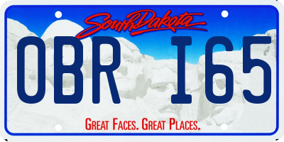 SD license plate 0BRI65