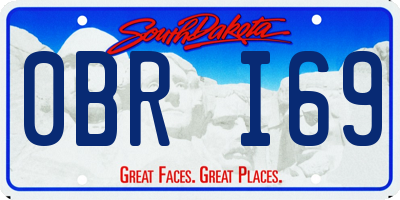 SD license plate 0BRI69