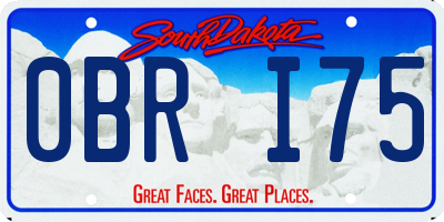 SD license plate 0BRI75