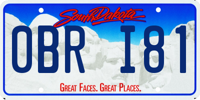 SD license plate 0BRI81