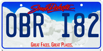 SD license plate 0BRI82