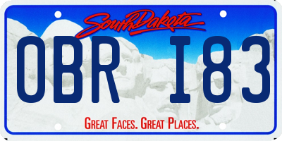 SD license plate 0BRI83