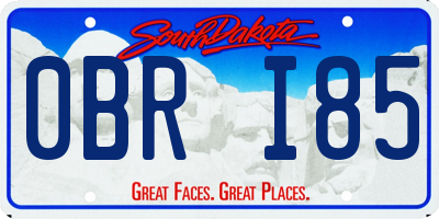 SD license plate 0BRI85