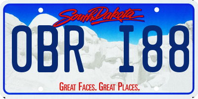 SD license plate 0BRI88