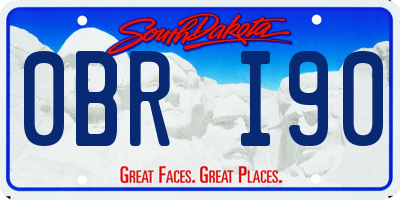 SD license plate 0BRI90