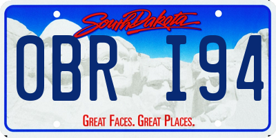 SD license plate 0BRI94
