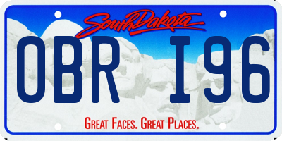 SD license plate 0BRI96