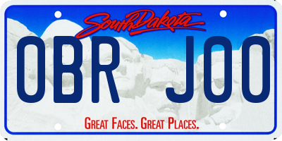 SD license plate 0BRJ00