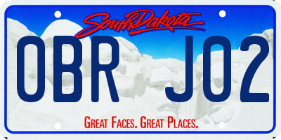 SD license plate 0BRJ02
