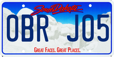 SD license plate 0BRJ05