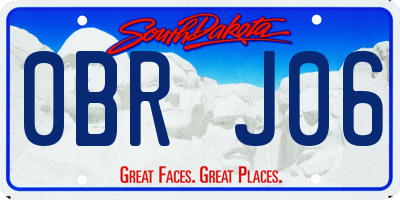 SD license plate 0BRJ06