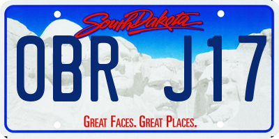 SD license plate 0BRJ17