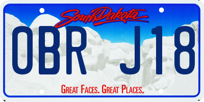 SD license plate 0BRJ18