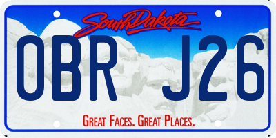 SD license plate 0BRJ26