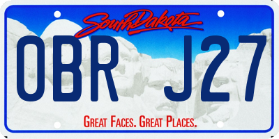 SD license plate 0BRJ27