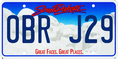 SD license plate 0BRJ29
