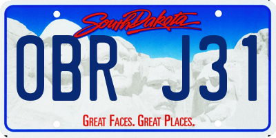 SD license plate 0BRJ31