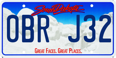 SD license plate 0BRJ32