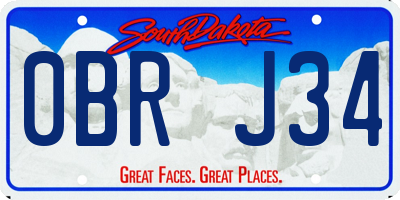 SD license plate 0BRJ34