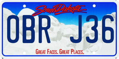 SD license plate 0BRJ36